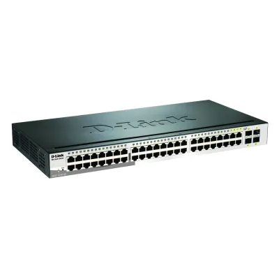 D-Link Switch DGS-1210-48/E | 48-Port Gigabit Layer 2 Smart Managed | 4x SFP Combo | Rackmount | lüfterlos
