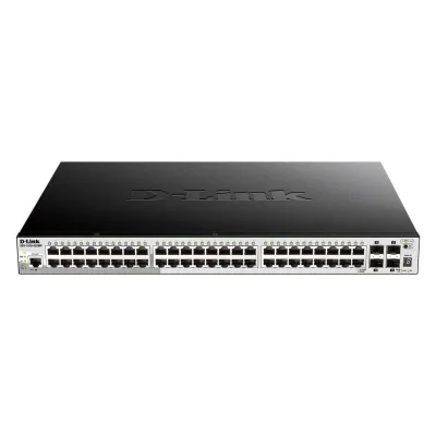 D-Link Netzwerk Switch DGS-1510-52XMP/E | 52-Port Smart Managed | 48x Gigabit PoE+ | 4x SFP+ 10G | Rackmount | 370W