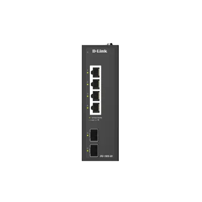 D-Link Industrial Gigabit Switch DIS-100G-06 | 6-Port | 4x RJ45 | 2x SFP | unmanaged | Hutschiene | Metall | IP40