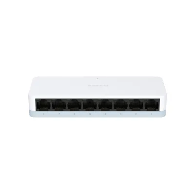 D-Link 8-Port Fast Ethernet Switch DES-1008C/E | Unmanaged | 10/100 Mbit/s | Plug & Play | Lüfterlos | Weiß