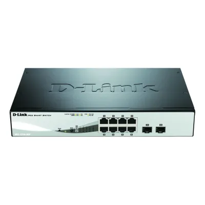 D-Link Switch | DGS-1210-08P/E | 8-Port Gigabit PoE Smart Managed | 2x SFP | 65W PoE-Budget | lüfterlos | Schwarz/Grau