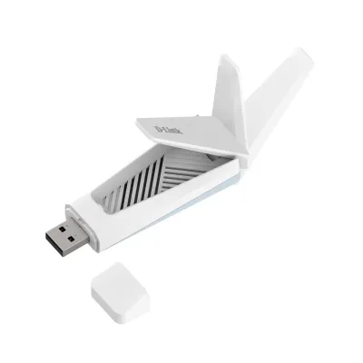 D-Link Wi-Fi 6 USB Adapter AX18U | AX1800 | Dual Band 2,4/5 GHz | MU-MIMO | WPA3 | USB 3.0 | klappbare Antenne | Weiß