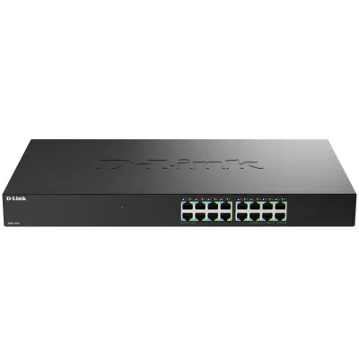 D-Link Switch DMS-1016/E 16-Port 2.5G Multi-Gigabit Unmanaged | Ethernet | Plug & Play | Lüfterlos | Metall | Schwarz