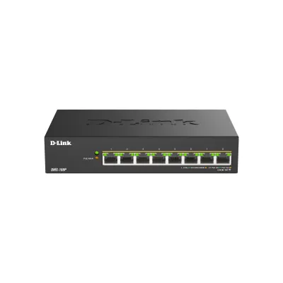 D-Link Netzwerk Switch DMS-108P/E | 8-Port Multi-Gigabit 2.5G | PoE++ 90W | Unmanaged | lüfterlos | Metallgehäuse