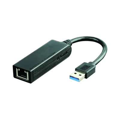 D-Link USB 3.0 Gigabit Adapter DUB-1312 | RJ45 Netzwerkadapter | 1000 Mbps | Typ A | Windows, Mac, Linux | Schwarz