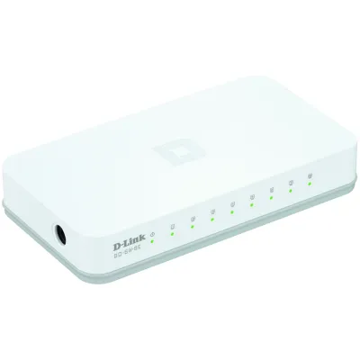 D-Link Switch GO-SW-8E/E | 8-Port Fast Ethernet | Desktop | RJ45 | unmanaged | lüfterlos | weiß