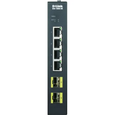 D-Link Industrial Gigabit Switch DIS-100G-6S | 4x RJ45 10/100/1000 | 2x SFP | unmanaged Layer 2 | Hutschiene | IP20