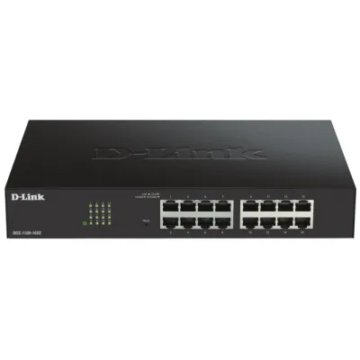 D-Link Switch DGS-1100-16V2/E | 16-Port Gigabit | Smart Managed | 19 Zoll Rackmount | lüfterlos | Metallgehäuse