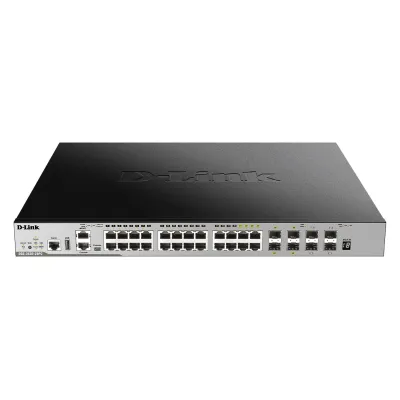 D-Link Netzwerk Switch DGS-3630-28PC/SI/E | 28-Port | Layer 3 Managed | Gigabit PoE+ | Stackable | 19 Zoll | 370W