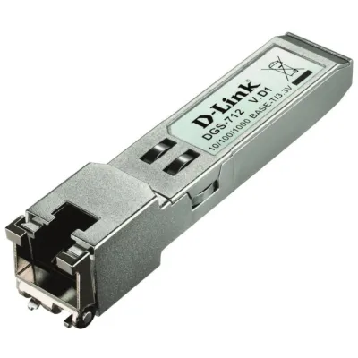 D-Link SFP Transceiver DGS-712 | 1000Base-T | Gigabit Ethernet RJ-45 | SFP Modul | bis 100m | silberfarben