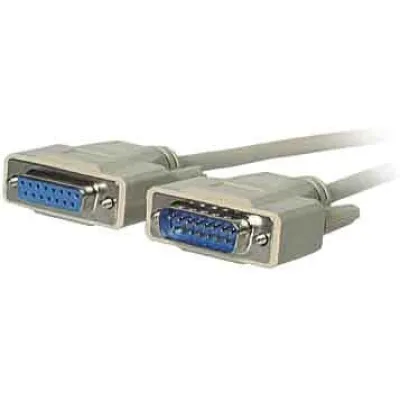EFB K5129.2 D-Sub Kabel 15-polig Stecker auf Buchse | 1:1 Belegung | 2m | geschirmt | lange Rändelschrauben | beige