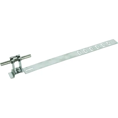 DEHN Dachleitungshalter 206219 UNIgrip | Runddraht 8mm | schräg | Klemmschelle | Edelstahl V2A | Länge 335mm | Höhe 20mm