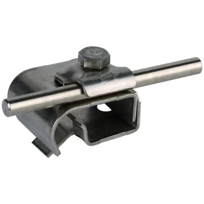 DEHN Dachrinnenklemme 339069 | Rundleiter 6-10mm | Klemmbereich 16-22mm | Edelstahl V2A unbehandelt | Sechskantschraube