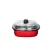 Bild: Riess Dampfgarer 3-teilig 0114-020 | 28x28 cm | Emaille | Induktion geeignet | Glasdeckel | quadratisch | rot