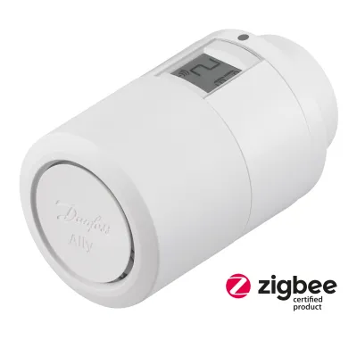 Danfoss Heizkörperthermostat Ally 014G2420 | ZigBee Smart Temperaturregler | 5–35 °C | programmierbar | weiß