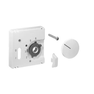 Alre Deckelset 50x50mm JZ-002.020 | Unterputz Abdeckung Thermostat | Kunststoff glänzend | IP30 | RAL 9016