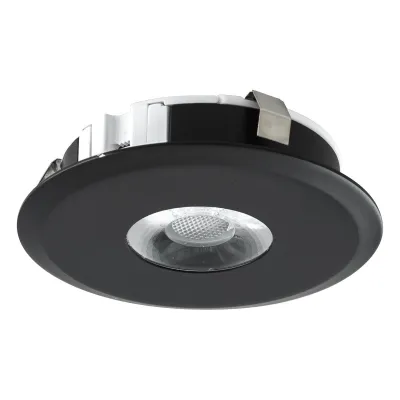 EVN LED Deckeneinbauleuchte L23060902 | 6W 480lm 3000K | rund | IP20 | Aluminium schwarz | Ø82mm
