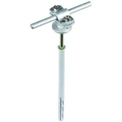 DEHN Leitungshalter 273741 | Runddraht 7-10mm | Stahl verzinkt | Schraubschelle | Dübelmontage | Wandabstand 20mm