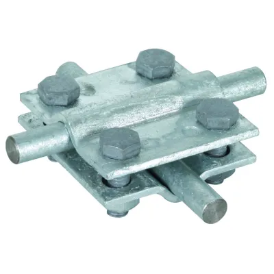 DEHN Kreuzverbinder KS8.108.10FL30STTZN 318251 | Für Rundleiter 8-10mm & Flachleiter 30mm | Stahl verzinkt