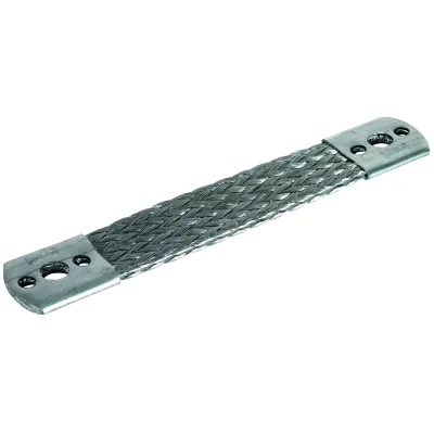 DEHN Überbrückungsband 377045 | Überbrückungsband Aluminium 50mm² | Länge 180mm | unbehandelt | kurz | Bohrschrauben