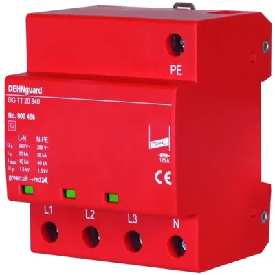 DEHN Überspannungsableiter Typ 2 DEHNguard DG TT 20 340 | 4-polig | TT/TN-S | 230 V | 20/40 kA | Hutschiene