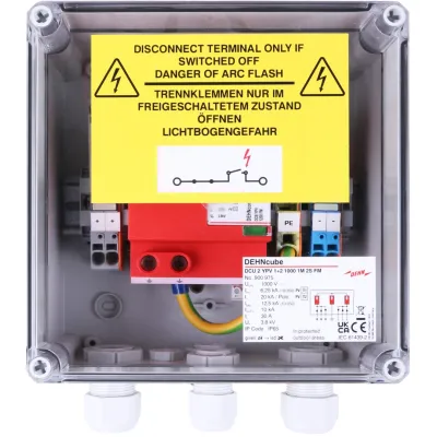 DEHN Generatoranschlusskasten DCU 2 YPV 1+2 1000 1M 2S FM | PV-Stringbox 2-fach | IP65 | 1000V DC | 30A | grau