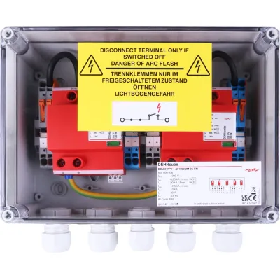 DEHN Generatoranschlusskasten DCU 2 YPV 1+2 1000 2M 2S FM | PV DC-Stringbox | 2 MPPT | IP65 | 30A 1000V | Monitoring