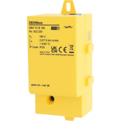 DEHN Blitzstromableiter DEHNbox DBX TC B 180 | Überspannungsschutz Telekommunikation | 1 GBit/s | 180 V | 7,5 kA | IP20