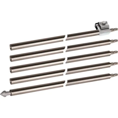 DEHN Tiefenerder Set D18014 | Erdungsstab Edelstahl V4A | 5x1m Ø20mm | DIN 18014 | Schlagspitze | Anschlussklemme