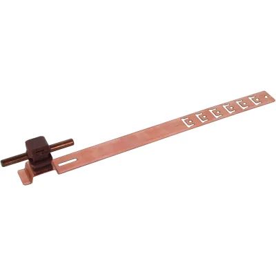 DEHN Dachleitungshalter 204157 UNIsnap | 8mm | Kupferträger 335mm | Clipschelle | für schräge Dachfläche | braun