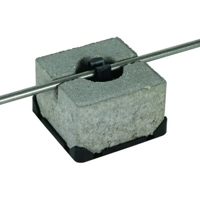 DEHN Dachleitungshalter Typ FB 253015 | Flachdachhalter | Clipschelle für Rundleiter 8 mm | Kunststoff/Beton | 100 mm