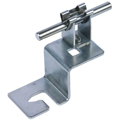 DEHN Dachleitungshalter 223021 | Trapezblech Metalldach | für Runddraht 8mm | Edelstahl V2A | mit Klemmschelle | 84mm