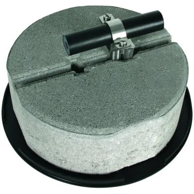 DEHN Dachleitungshalter 253334 | Flachdach | 27 mm HVI power Leitung | Edelstahl V2A | Betonsockel | mit Schraubschelle