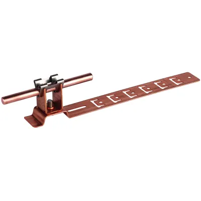 DEHN Dachleitungshalter 206207 UNIgrip | Dachflächenschräg | Kupfer | 8 mm Leiter | 205 mm Länge | Klemmschelle
