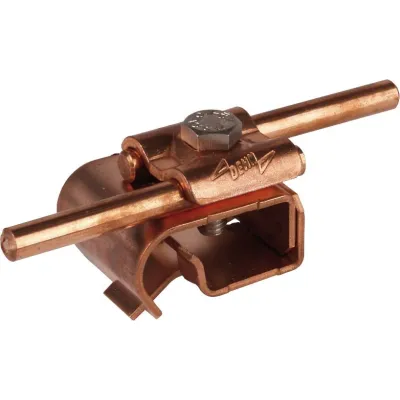 DEHN Dachrinnenklemme 339057 | Rundleiter 8-10mm | Klemmbereich 16-22mm | Kupfer unbehandelt | Sechskantschraube