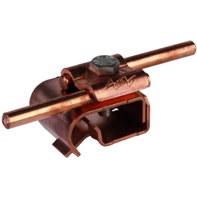 DEHN Dachrinnenklemme 339057 | Rundleiter 8-10mm | Klemmbereich 16-22mm | Kupfer unbehandelt | Sechskantschraube