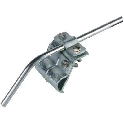 DEHN Dachrinnenklemme 339010 | für Wulst 13–25mm | Rundleiter 7–10mm | Stahl verzinkt | 60mm Baubreite