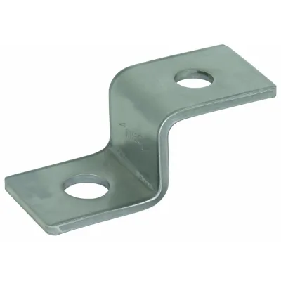 DEHN Endstück Z-Form 390499 | Verbinder für Erdungsfestpunkt | Edelstahl V2A unbehandelt | 2 Bohrungen 10,5mm & 12,5mm