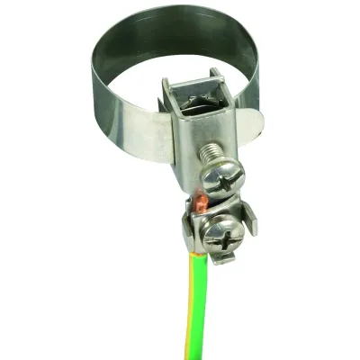 DEHN Erdungsbandrohrschelle BRS 10.27 540920 | 10-27 mm | V2A Edelstahl | Anschluss 2,5-10 mm² | unbehandelt