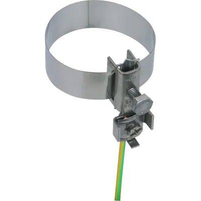 DEHN Erdungsbandrohrschelle 540910 | V2A Edelstahl | 27–60 mm | 3/4–2 Zoll | 2 Leiter | 4–25 mm² | unbehandelt