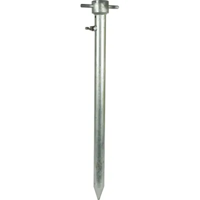 DEHN Erdungsrohr 646000 | Schlagspitze | rund | Flügelmutter M8 | Stahl verzinkt | 600mm | für Fahrzeuge, Generatoren
