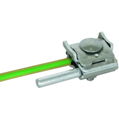 DEHN UNI-Falzklemme 365250 | für Rundleiter 8-10mm | Klemmbereich 0,7-8mm | Aluminium | unbehandelt | Flachrundschraube