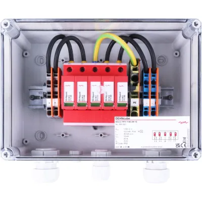 DEHN Generatoranschlusskasten DCU 2 YPV 1100 2M 1S | PV-Stringbox 1100V DC | 2 MPPT | Überspannungsschutz | IP65 | Grau