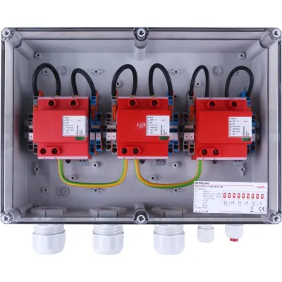 DEHN Generatoranschlusskasten DCU 2 YPV 1+2 900978 | DC-Stringbox 6-fach 1000V 30A | IP65 | Überwachung | grau