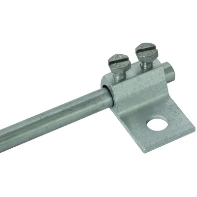 DEHN Klemmschuh 347205 | Anschluss Rundleiter 7–10 mm | Befestigungsloch 10,5 mm | Aluminium | M6 Sechskantschraube