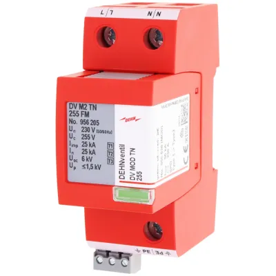 DEHN Kombi-Ableiter DV M2 TN 255 FM | Überspannungsschutz Typ 1+2+3 | 2-polig | 230V | 50kA | Hutschiene