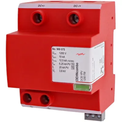 DEHN Kombi-Ableiter DCB YPV 1200 FM | Überspannungsschutz PV Typ 1+2 | 1200V DC | 2-polig | Fernsignalisierung