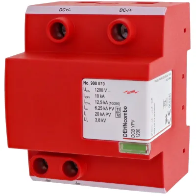 DEHN Kombiableiter DCB YPV 1200 | Überspannungsschutz Typ 1+2 | 2-polig | 1200V DC | 12,5kA | Hutschiene