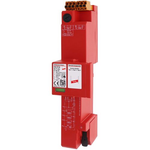 Bild: Dehn Kombiableiter Typ 1+2+3 DEHNshield DSH ZP B2 SG TT 255, TT + TN-S (909396) 