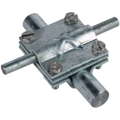 DEHN Kreuzverbinder 316163 | Kreuzstück DIN EN 62561-1 | Rundleiter 16mm | Flachleiter 30mm | Stahl feuerverzinkt